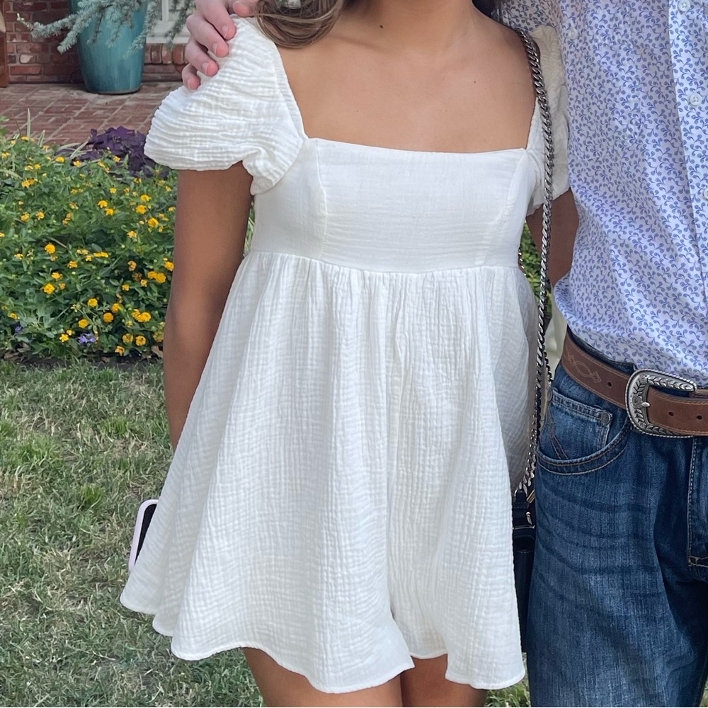 Flowy white princess polly romper
